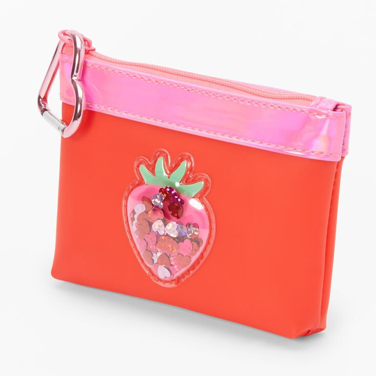 Red Strawberry Shaker Mini Keychain Wristlet | Claire's (US)
