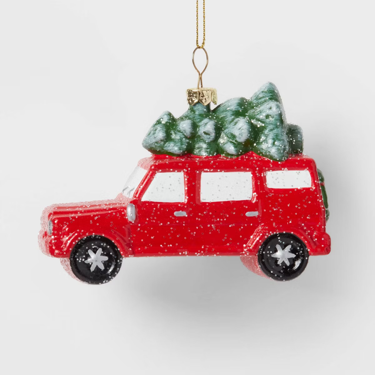 SUV with Tree Christmas Tree Ornament Red - Wondershop™ | Target