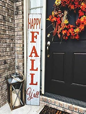 Fall Sign for Home Decor | Fall Sign for Front Door | Happy Fall Y'all Welcome Sign for Front Doo... | Amazon (US)