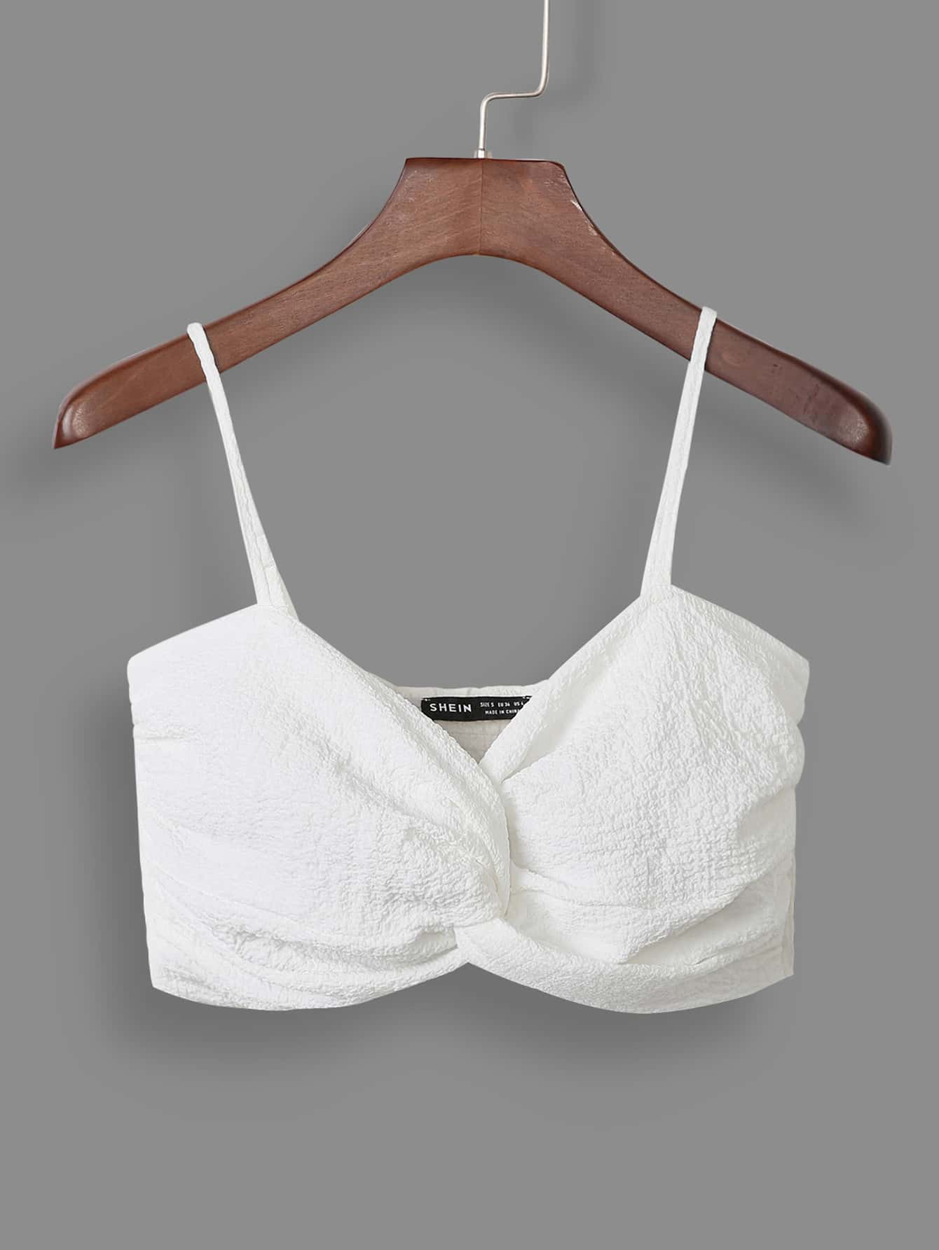 SHEIN VCAY Shirred Back Twist Bust Crop Cami Top | SHEIN