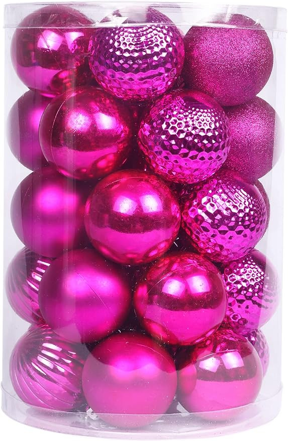 YYCRAFT 34ct Christmas Ball Ornaments 6CM for Xmas Tree Christmas Decorations Shatterproof Hooks ... | Amazon (US)