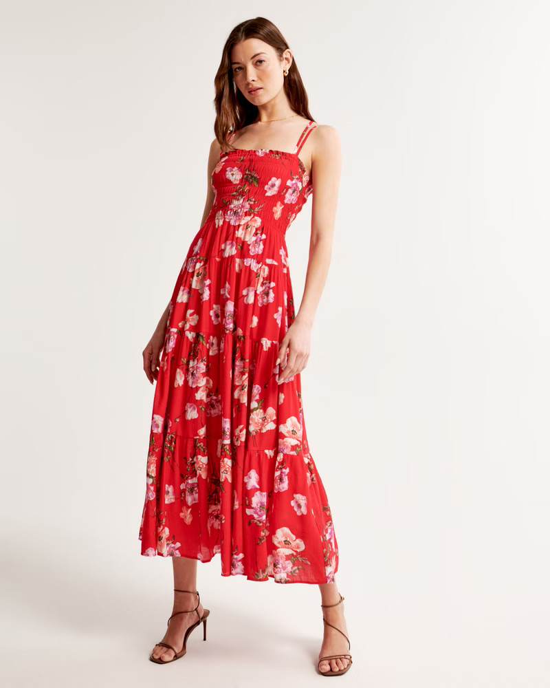 Women's Smocked Bodice Maxi Dress | Women's Dresses & Jumpsuits | Abercrombie.com | Abercrombie & Fitch (US)