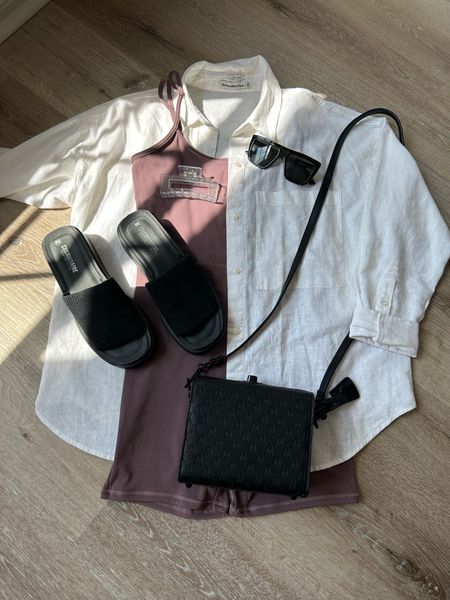 Casual spring outfit
Unitard in M - sized up for bump
Button up in M
Sandals tts - size up if between 
Sunnies, handbag, and claw clip

#LTKbump #LTKshoecrush #LTKstyletip
