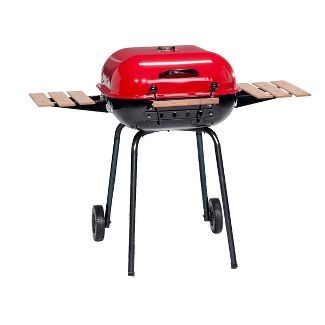Americana Swinger 4106 Charcoal Grill with Two Side Tables - Red - Meco | Target