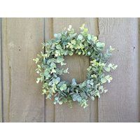 10"" Faux Eucalyptus Wreath/ Wreath/Wreath 4 Tobacco Basket/Tobacco Basket Mirror Farmhouse Wreath & | Etsy (US)
