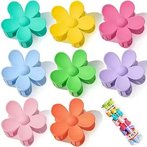 Hair Claw Clips Flower Hair Clips 8PCS Cute Hair Clip Matte Hair Clips Big Claw Clip Strong Hold ... | Amazon (US)