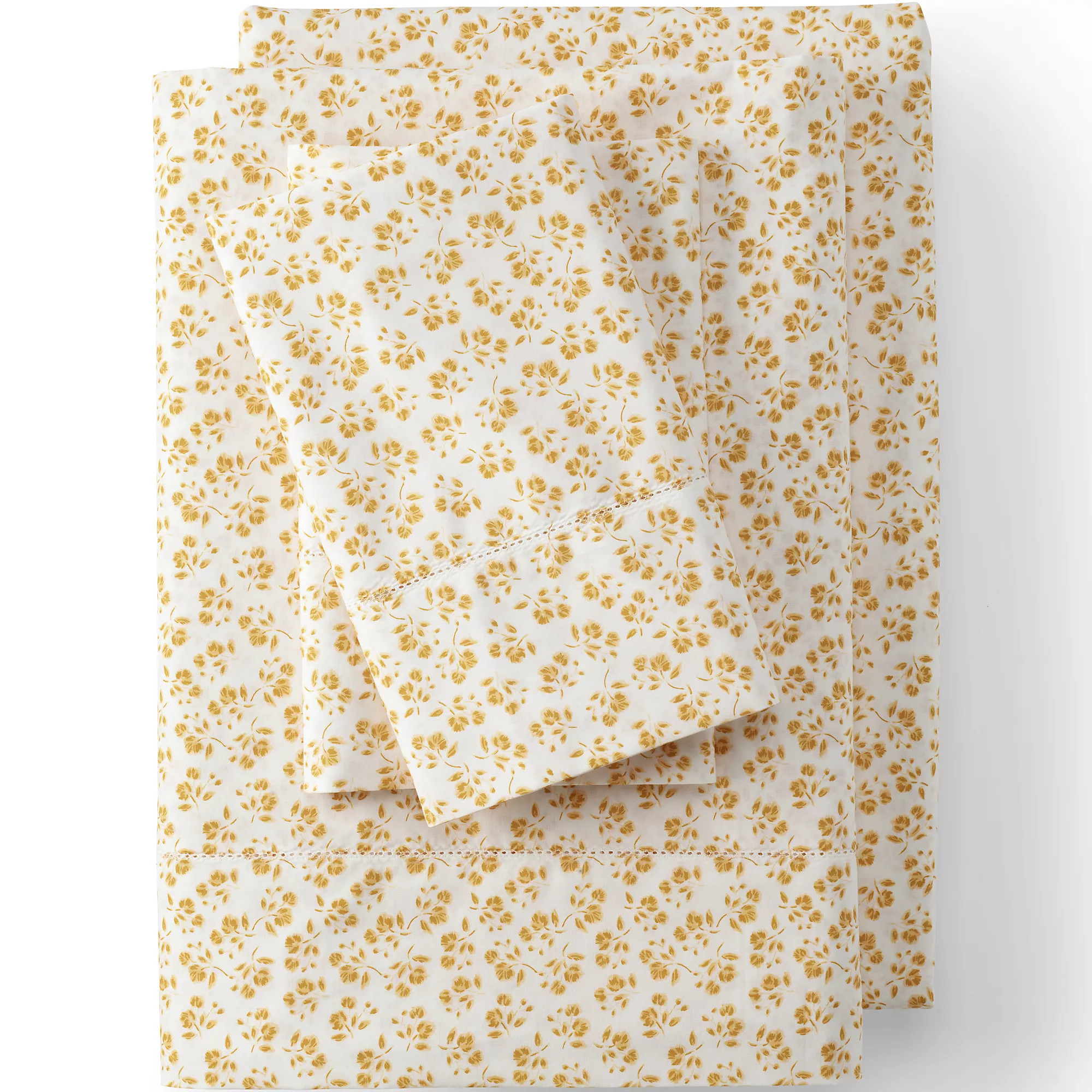 300 Thread Count Cotton Smooth Percale Bed Sheet Set | Lands' End (US)