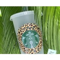 Leopard Print Starbucks Reusable Cold Cup, Leopard Starbucks Hot Cup, Starbucks Tumbler, Personalized Starbucks Coffee Cup | Etsy (US)
