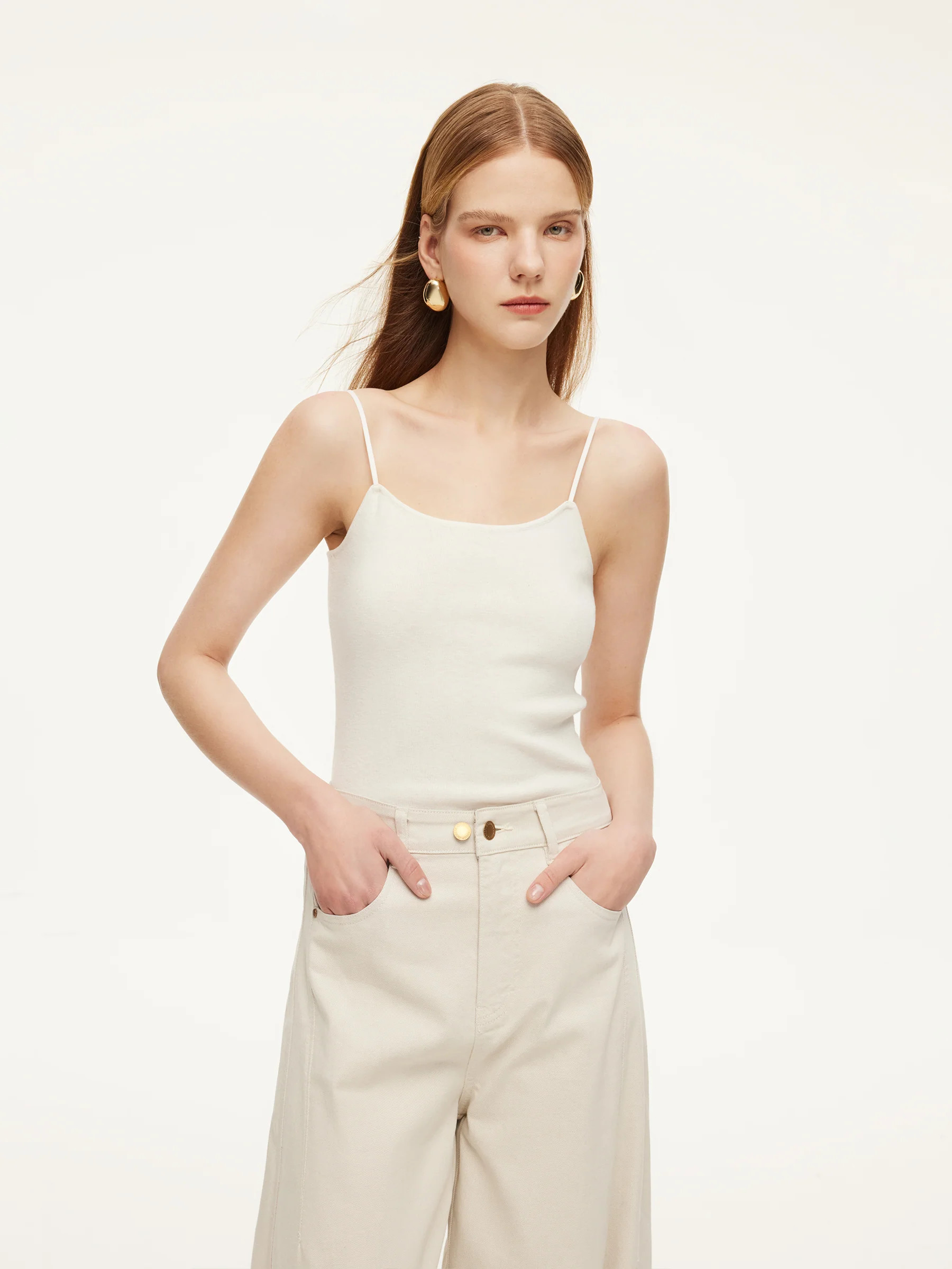 Elastic Straps Women Knit Camisole | GOELIA