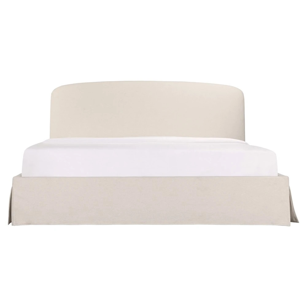 Jezreel Modern Classic Cream Slipcovered Storage Bed - King | Kathy Kuo Home