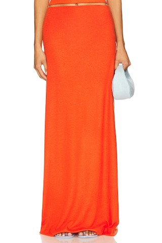 LESET Lauren High Waist Maxi Skirt in Poppy from Revolve.com | Revolve Clothing (Global)