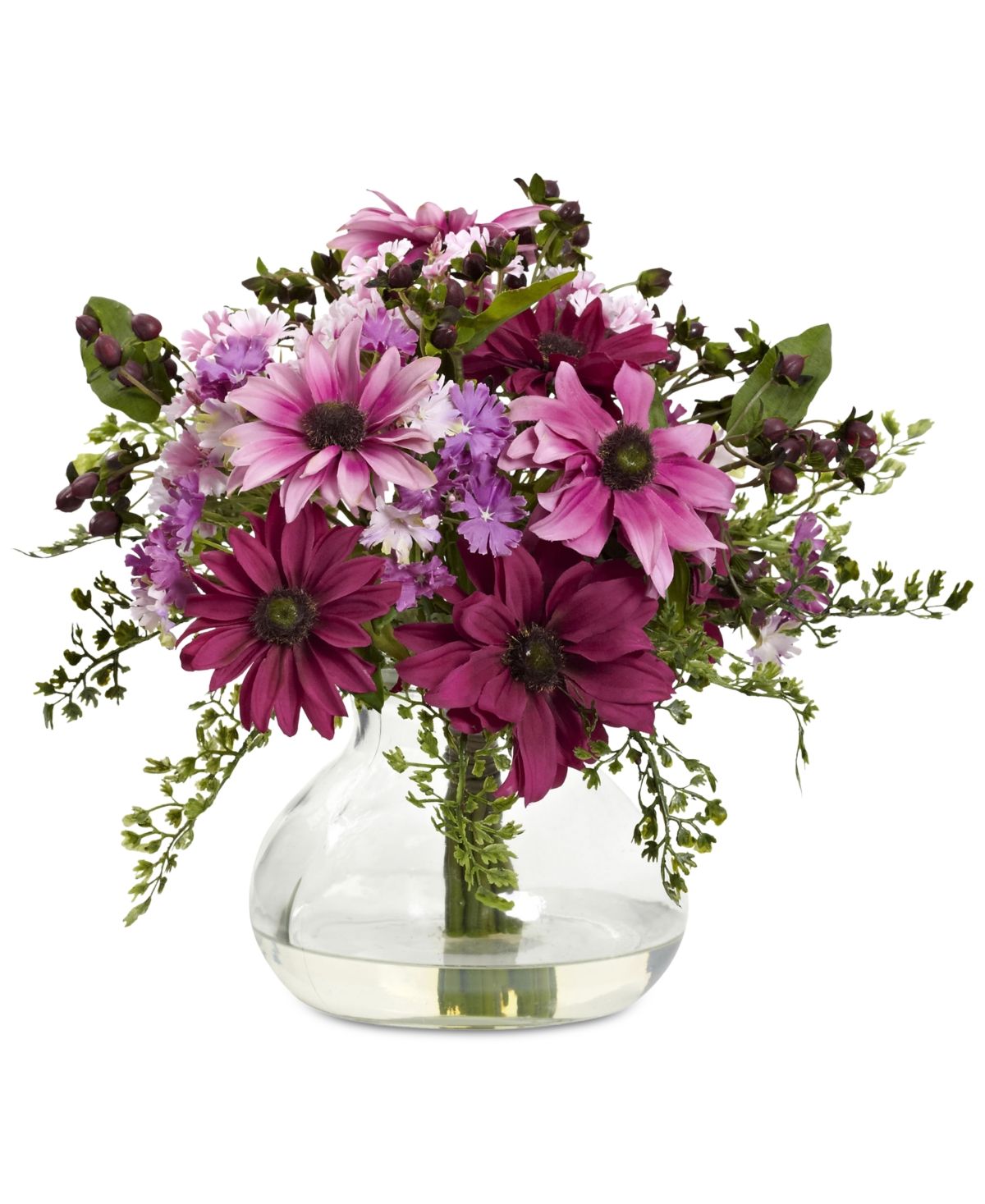 Nearly Natural Mixed Daisy Artificial Floral Arrangement with Vase | Macys (US)