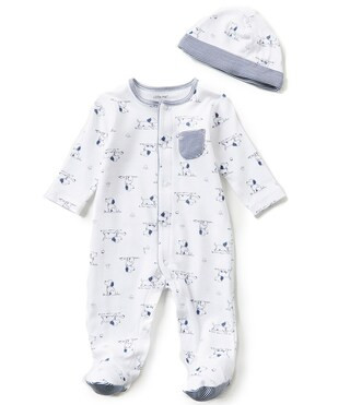 Little Me Baby Boys Preemie-9 Months Puppy Toile Printed Footie Coverall & Hat Set | Dillard's | Dillard's