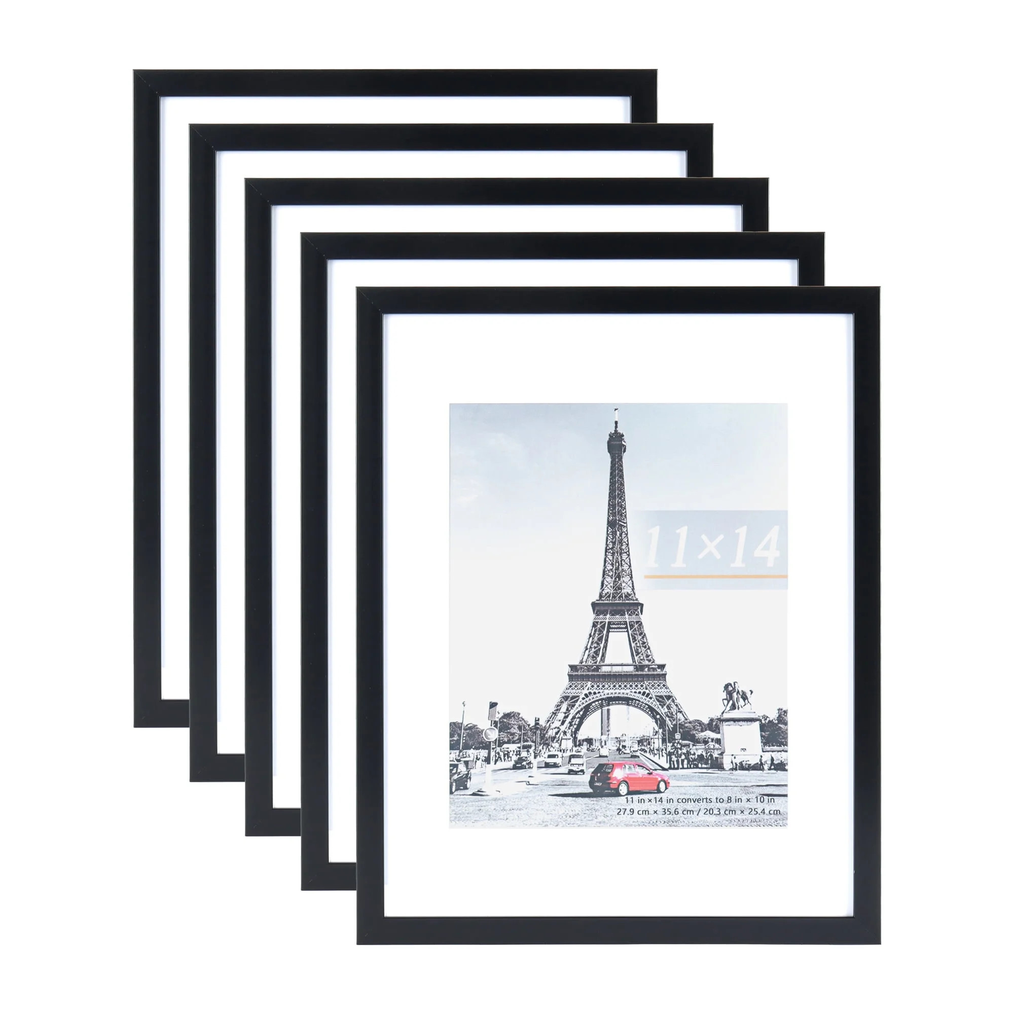 Scholartree 5-Pack Picture Frames, 8x10 with Mat & 11x14 Without Mat, Shatter-Safe Wall Gallery S... | Walmart (US)