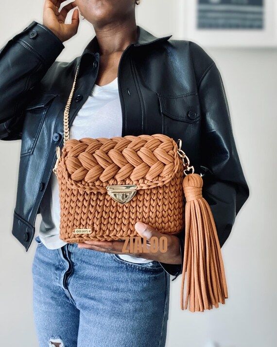 Luxury Handmade Crochet Adjoua Cross-body bag / More Colors Available below | Etsy (US)