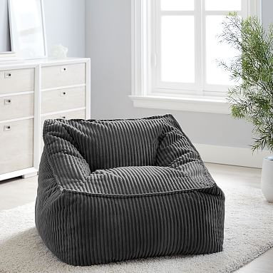 Chamois Charcoal Modern Lounger | Pottery Barn Teen