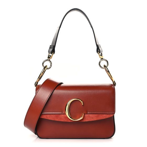 Calfskin Small C Double Carry Sepia Brown | FASHIONPHILE (US)