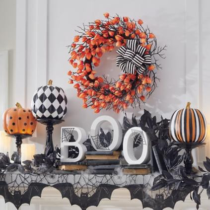 Ominous Orange Wreath | Grandin Road