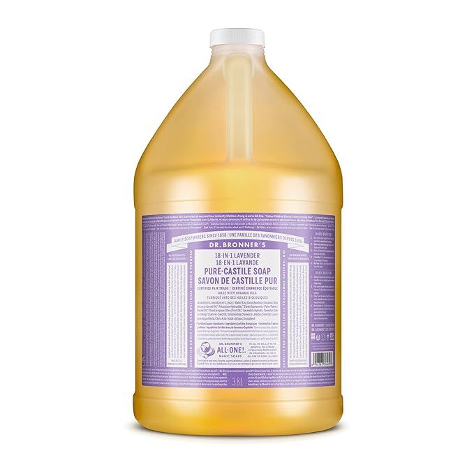 Dr. Bronner’s - Pure-Castile Liquid Soap (Lavender, 1 Gallon) - Made with Organic Oils, 18-in-1... | Amazon (US)