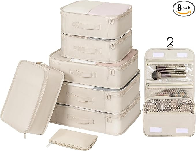 DIMJ Packing Cubes for Travel - Organizer Bags Set for Carry on Suitcase Lightweight Packing Cube... | Amazon (US)