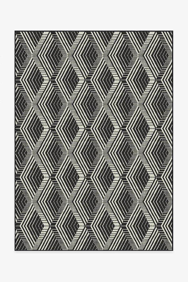 Outdoor Motus Diamond Black Rug | Ruggable