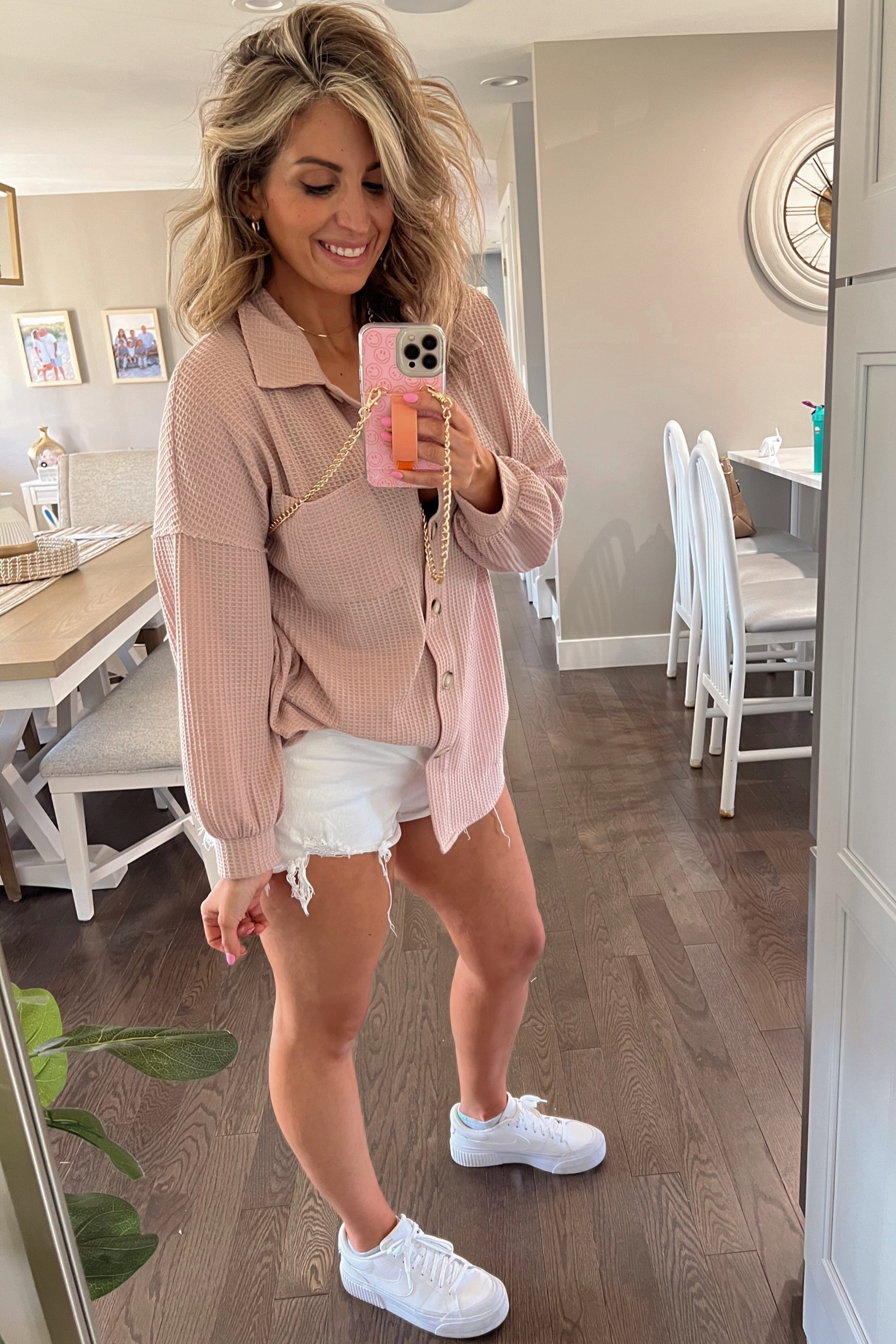 Go to spring outfit!! These are my absolute favorite jean shorts from Abercrombie and I am obsessed with this pink lily top, super versatile and nice and light weight for all the summer! 

#LTKFind #LTKstyletip #LTKunder50