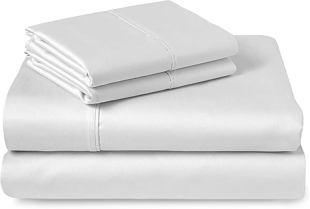 Pizuna 400-Thread-Count Cotton-Queen-Sheets Set White, 100% Long Staple Cotton 4pcs-Bedding-Set, ... | Amazon (CA)