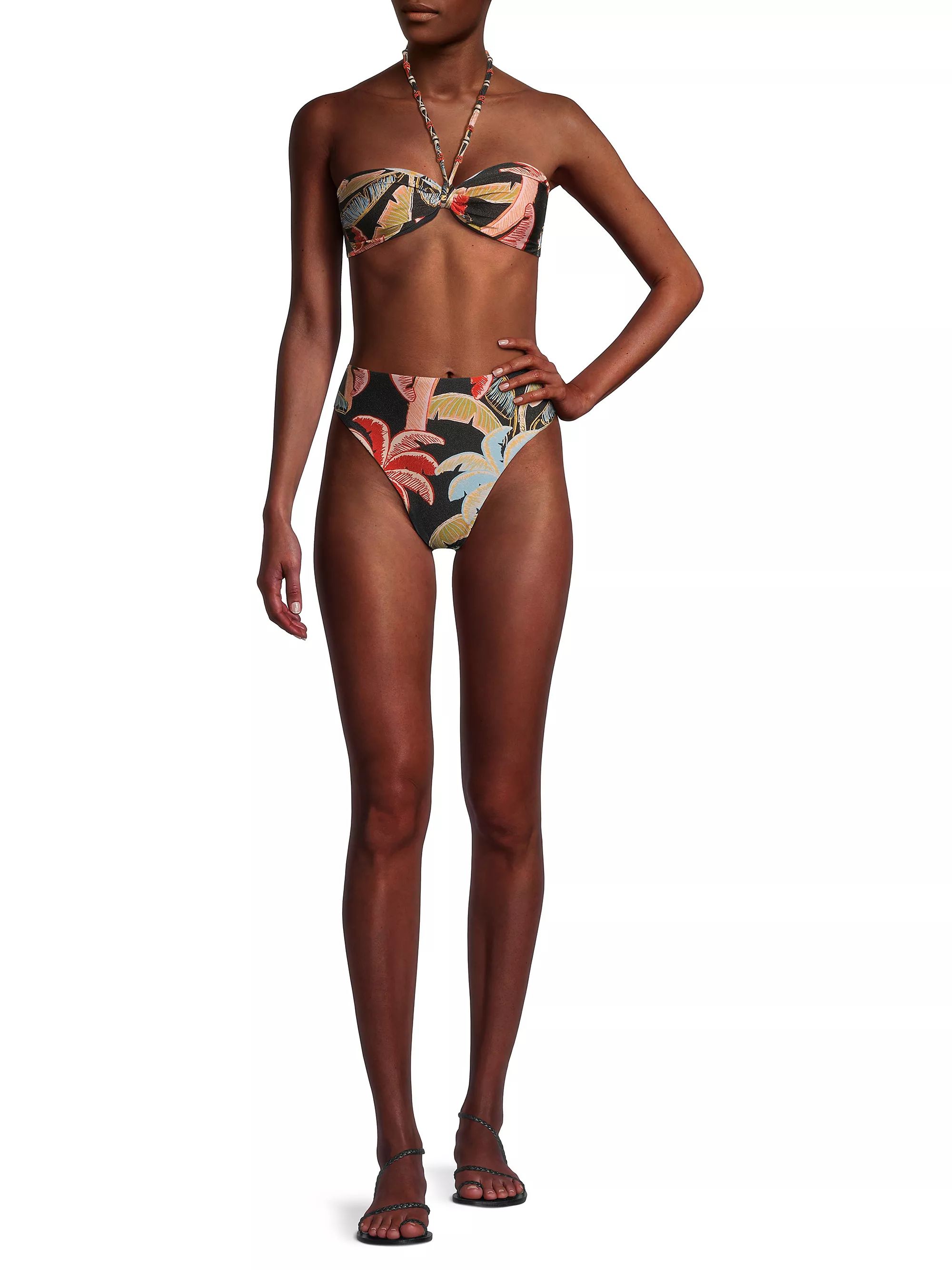 Swimsuits & Beach Cover-UpsTwo-PieceFarm RioCoconut Night Halterneck Bikini Top$125 | Saks Fifth Avenue