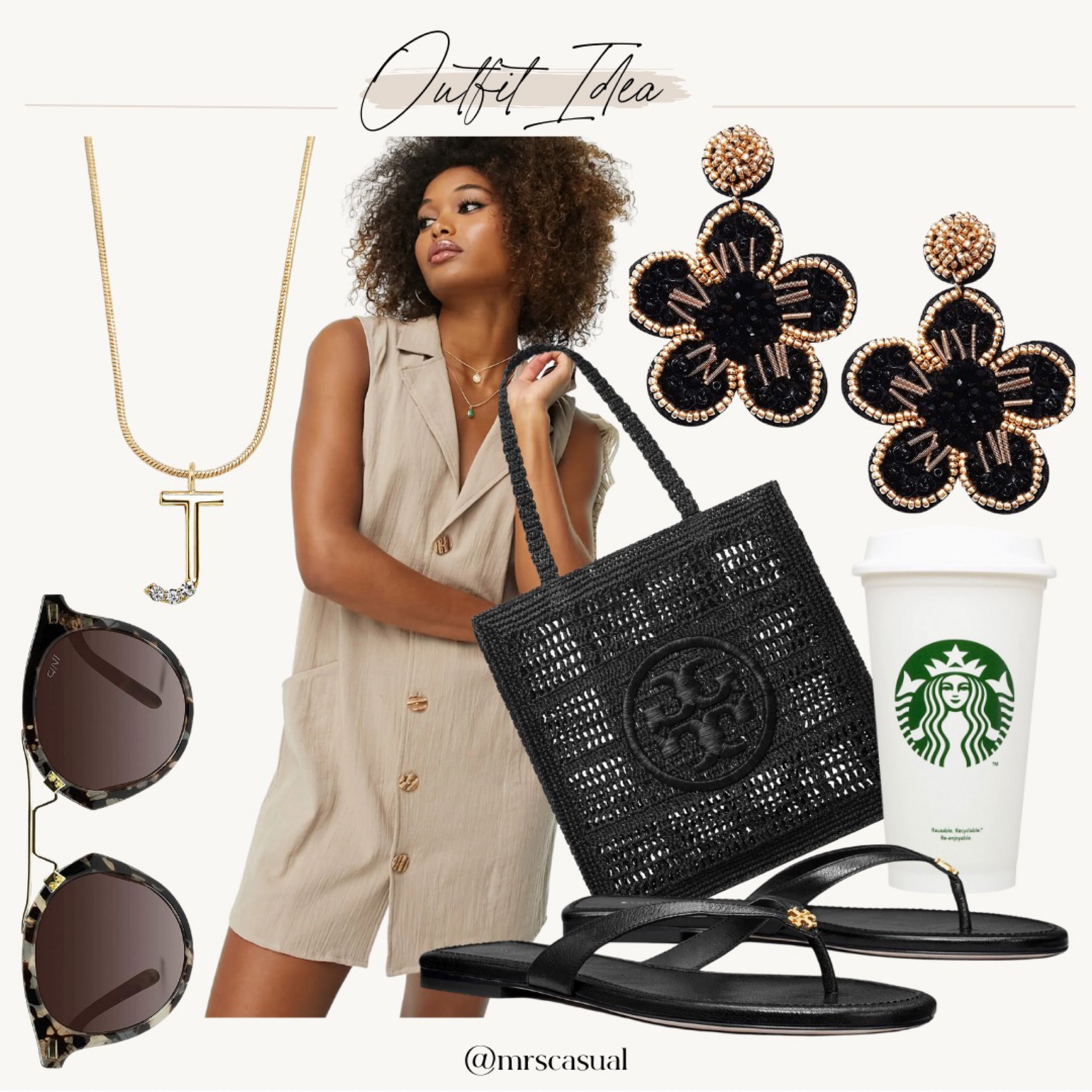 Cutest casual button dress. Tory Burch raffia tote. Flip flops. Statement earrings 

#LTKunder50 #LTKunder100 #LTKFind