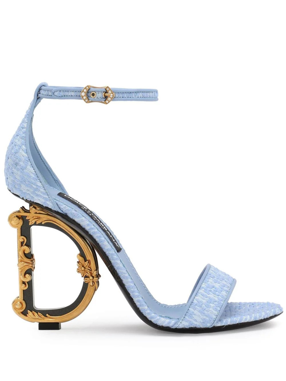 Dolce & Gabbana DNA 105mm Baroque DG-heel bouclé sandals - Blue | Farfetch Global