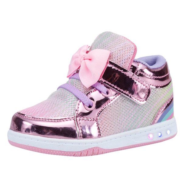 NEWMALL Toddler Glitter Shoes Girls Flashing Cute Bowknot Sneakers (5 Toddler,Pink Multi) - Walma... | Walmart (US)