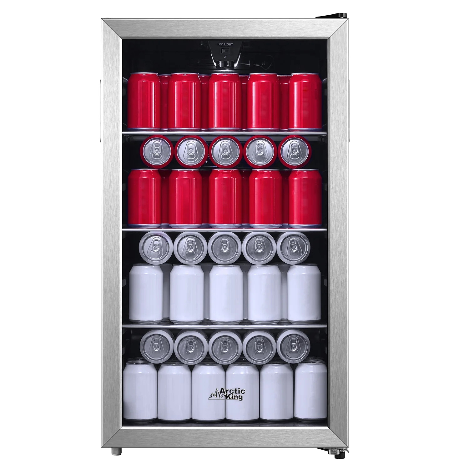 Arctic King 115-Can Beverage Fridge & Cooler, Stainless Steel Look, ARV115B1AST | Walmart (US)