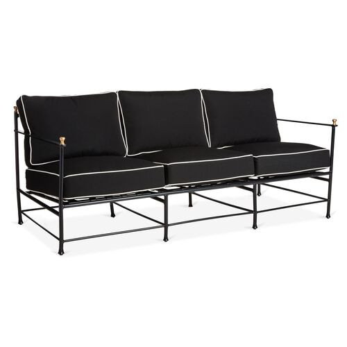Frances Sofa, Black/White Welt | One Kings Lane