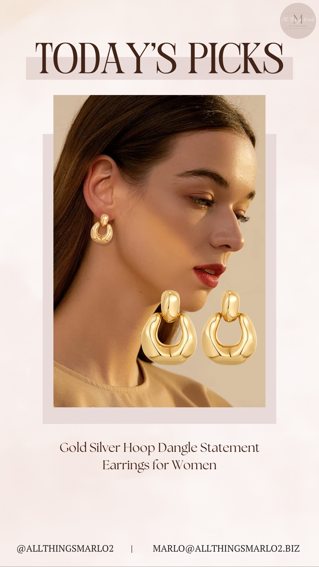 Gold Silver Hoop Dangle Statement Earrings for Women 

 #LTKSeasonal #LTKWorkwear #LTKTravel