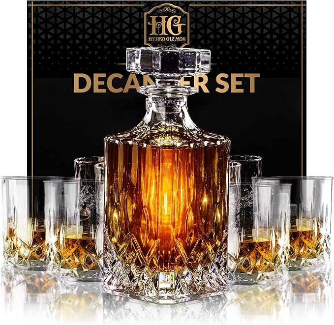 Luxury Gift For Men – Whiskey Decanter Set For Beloved Husband Or Dad Birthday Gift – 4 Whisk... | Amazon (US)
