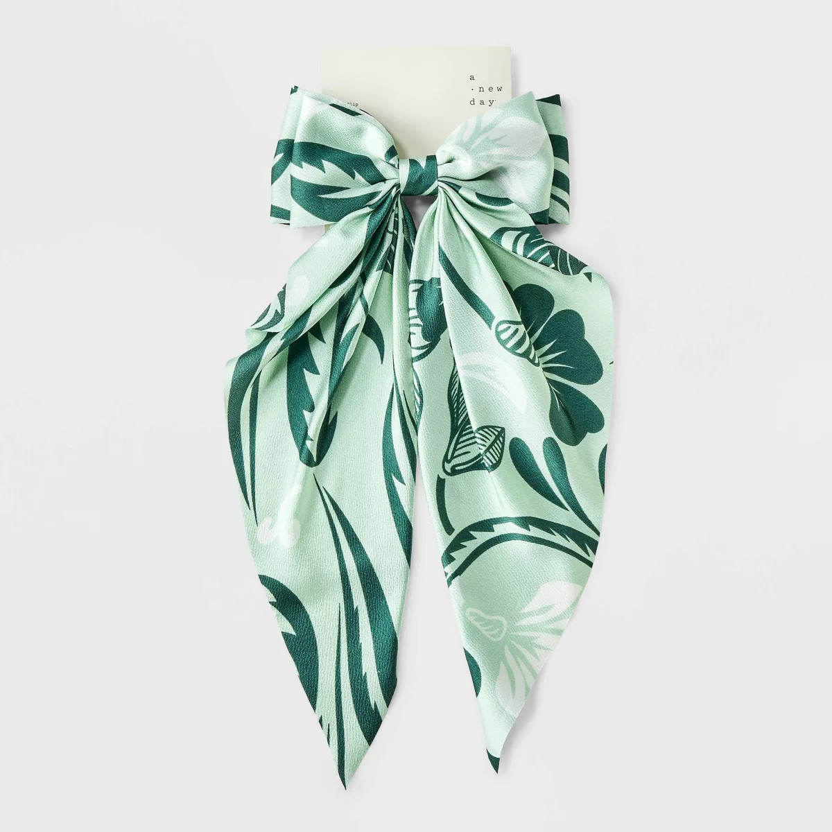 Floral Double Bow Hair Barrette - A New Day™ Aqua Green | Target
