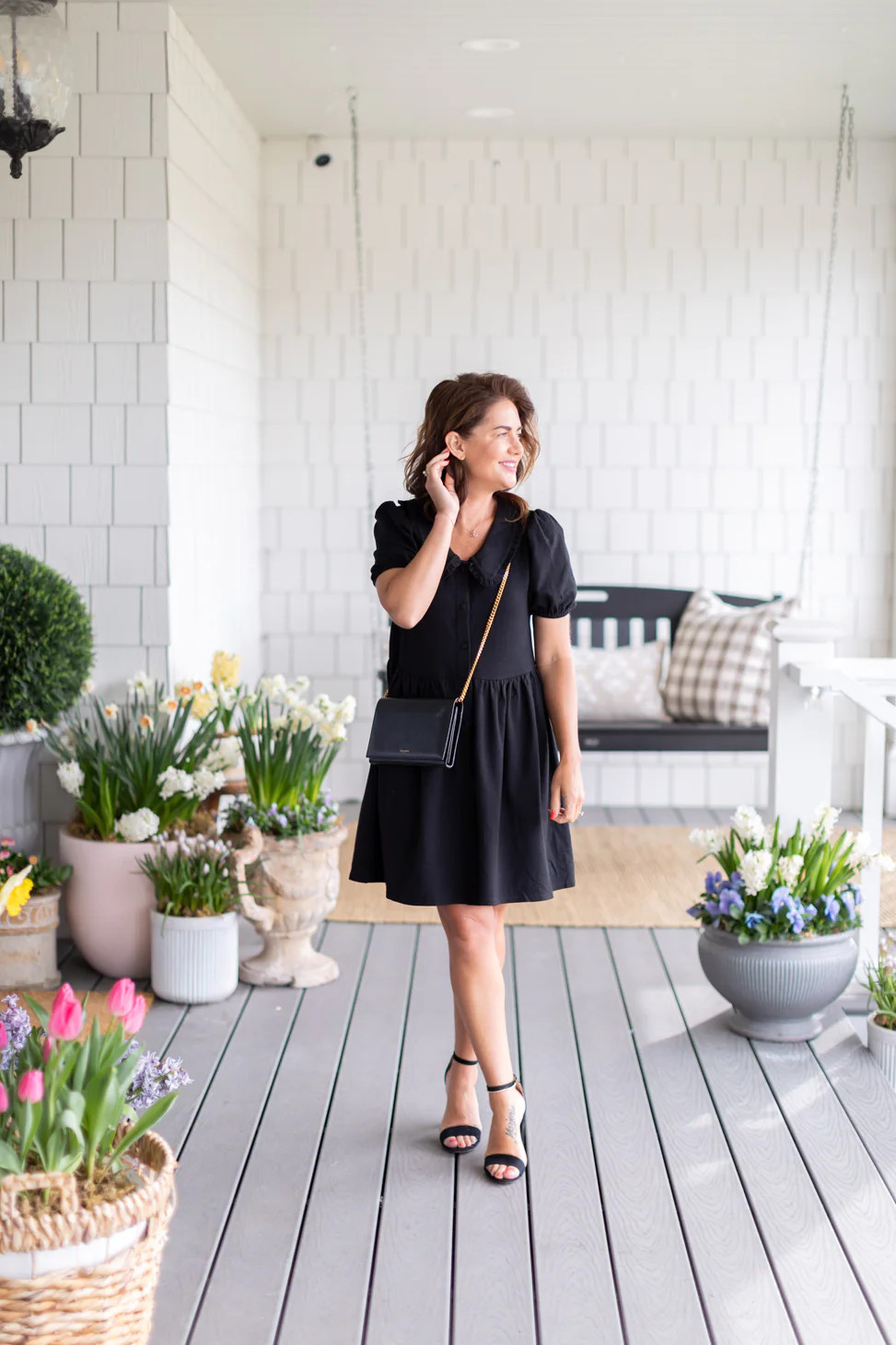 Coastal Collared Dress in Midnight Black | SMASH+TESS CA
