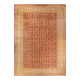 Mogul 12 ft. x 18 ft. Orange Oriental Wool Indoor Area Rug | The Home Depot