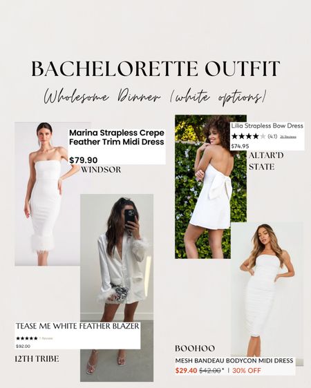 Bachelorette outfit: wholesome dinner night.. white dress options!! 

#LTKfindsunder100 #LTKmidsize #LTKwedding