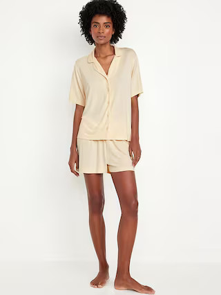 Knit Jersey Pajama Short Set | Old Navy (US)