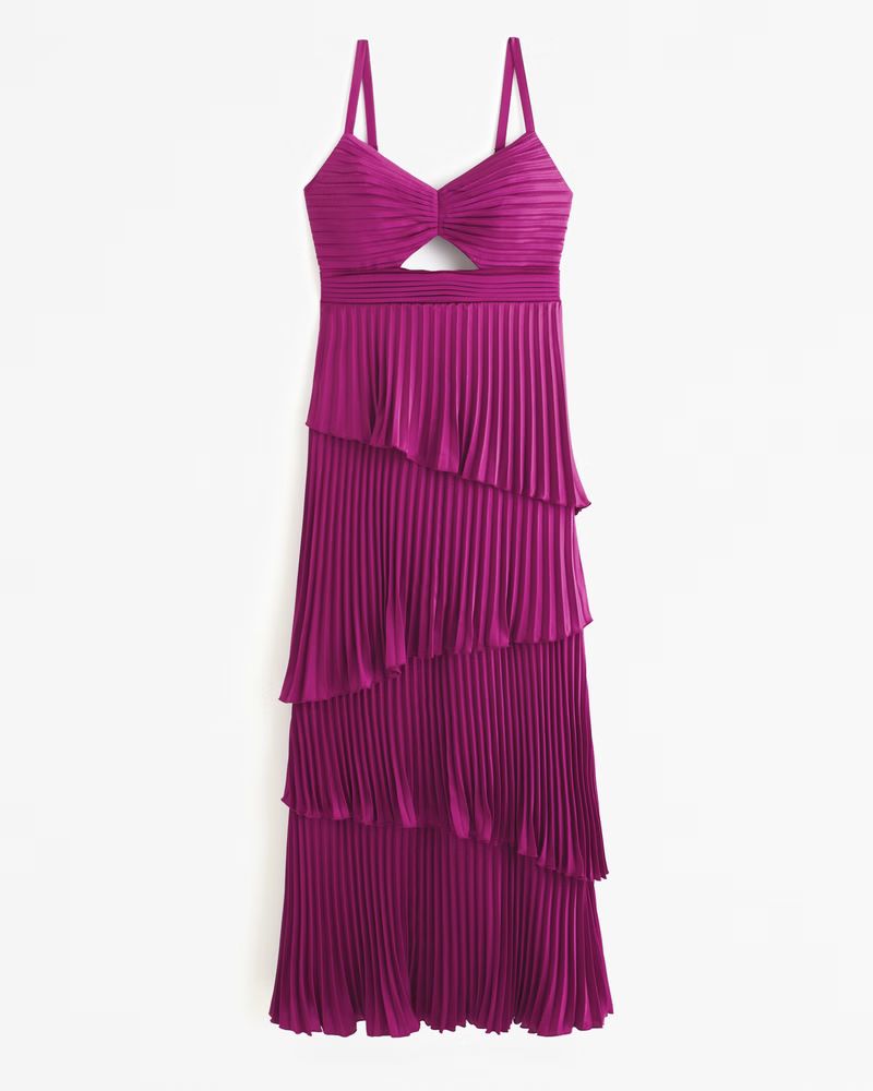 The A&F Giselle Pleated Tiered Maxi Dress | Abercrombie & Fitch (US)