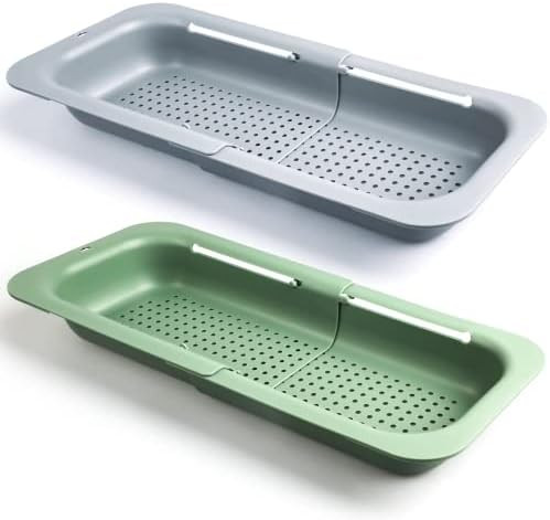 Komzon Extendable Colander Strainer Over the Sink, Retractable Kitchen Sink Basket to Wash Vegeta... | Amazon (US)