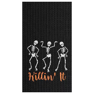 C&F Home Killin' It Skeleton Halloween Waffle Weave Cotton Kitchen Towel | Target