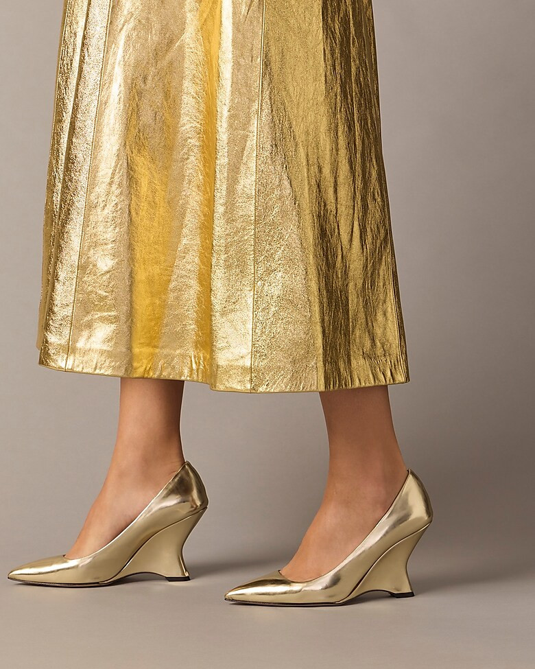 Collection wedge pumps in metallic | J. Crew US