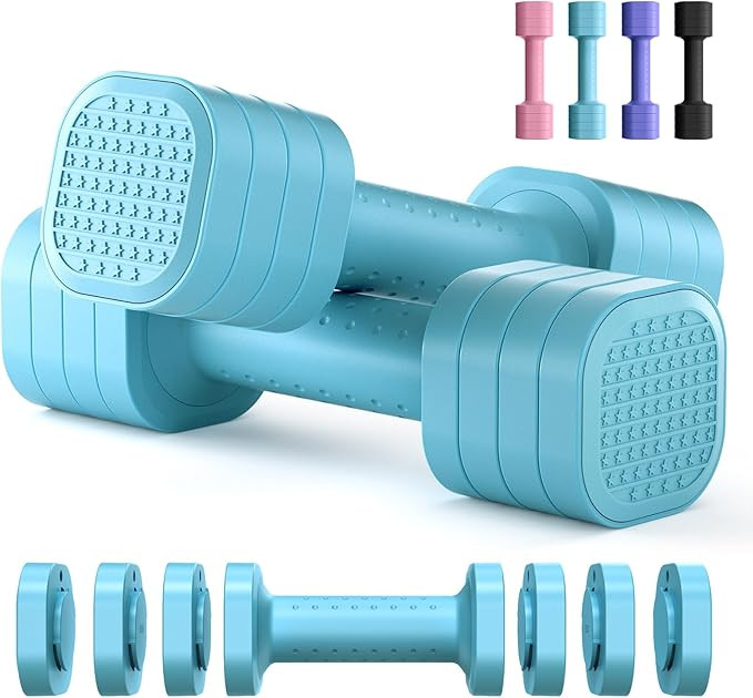 Zempox Adjustable Dumbbell Set of 2, 4 in 1 Free Weights Dumbbells Set for Women, Hand Weights fo... | Amazon (US)