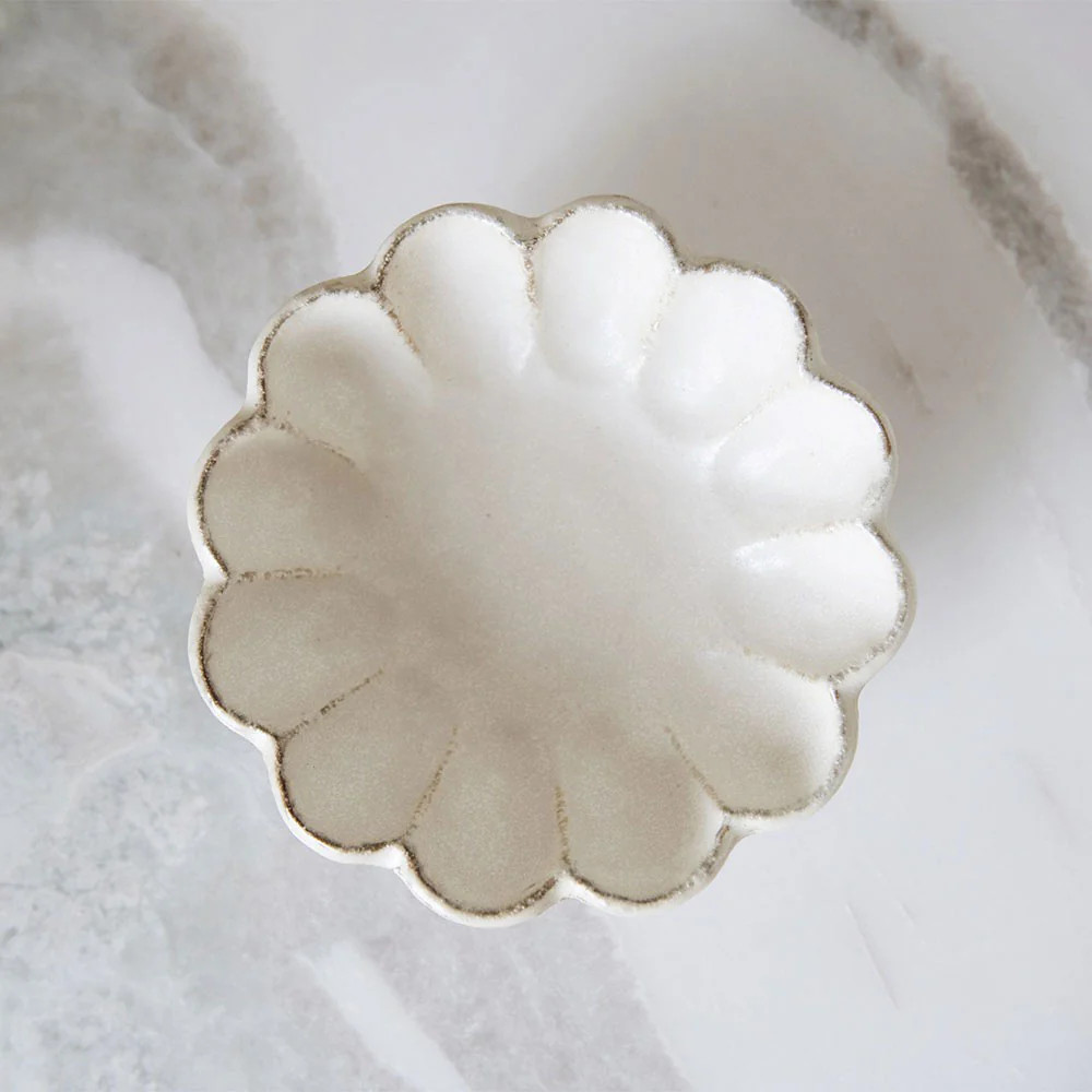 Footed Ceramic Petal Bowl | Roan Iris