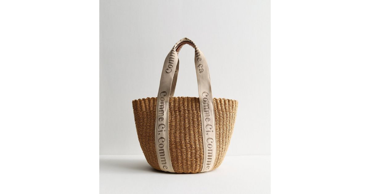 Stone Woven Basket Tote Bag | New Look | New Look (UK)