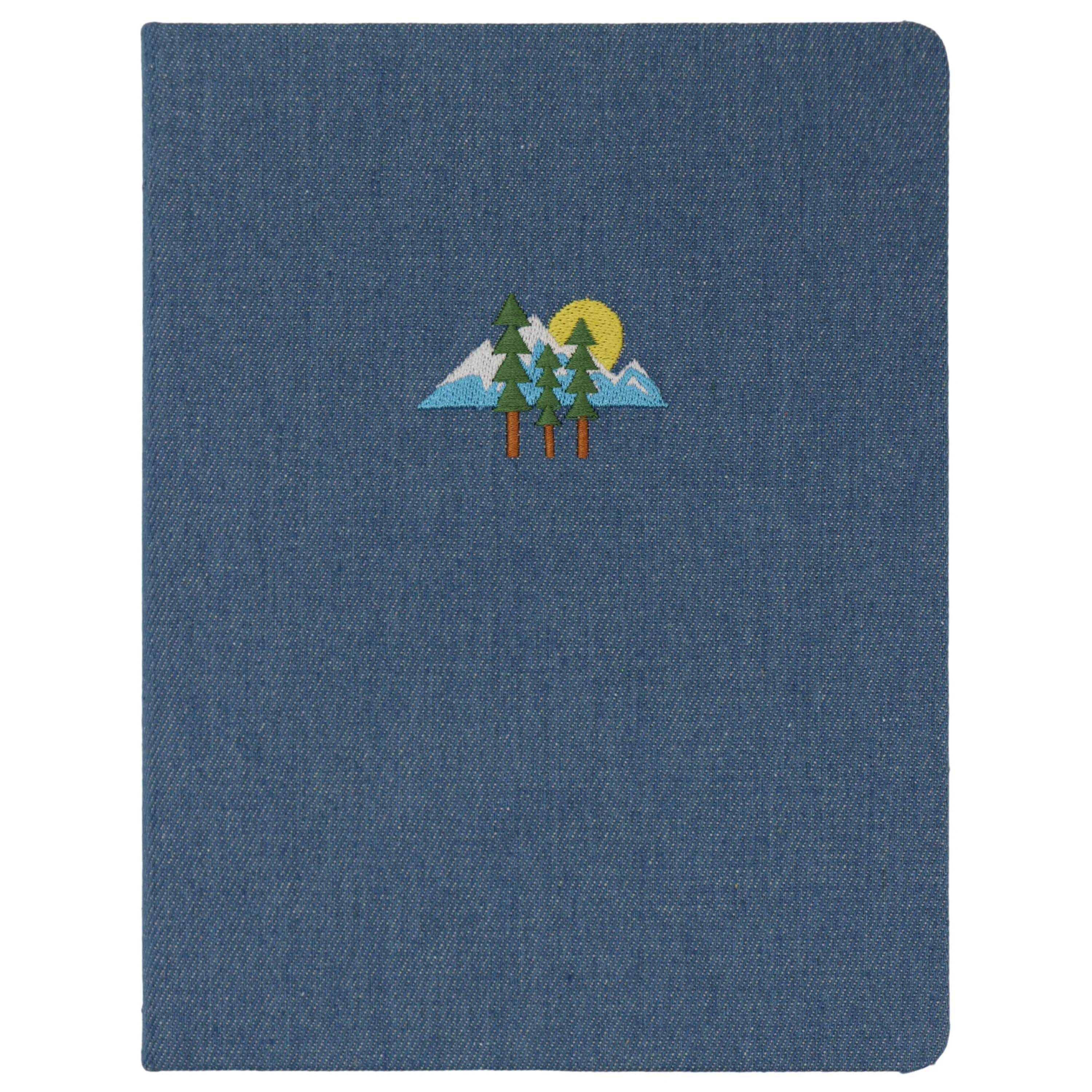 Pen+Gear Denim Journal with Ribbon Bookmark and Embroidered Mountain Design - Walmart.com | Walmart (US)