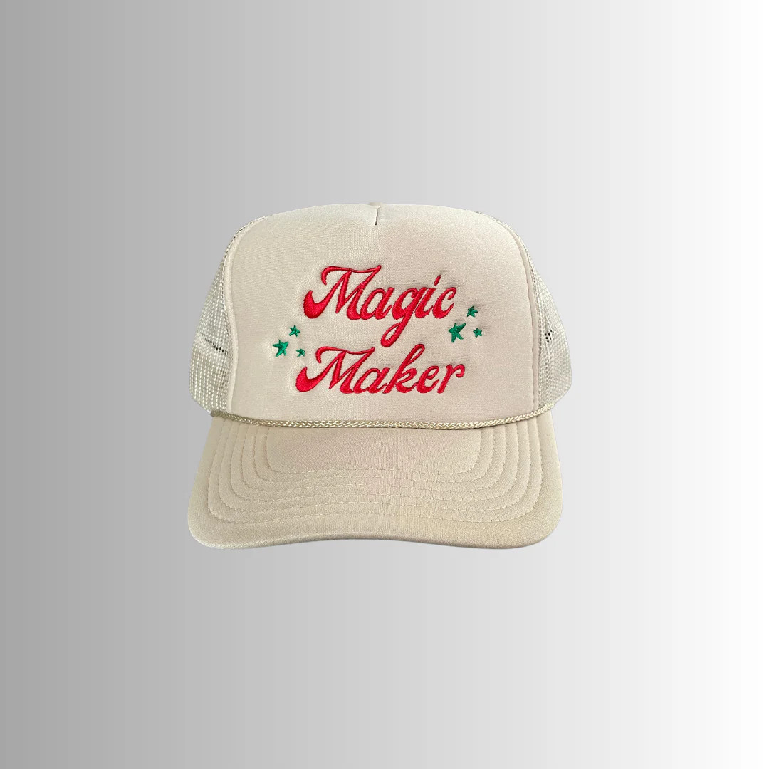 Magic Maker -  Embroidered Trucker Hat - Tan | Mother Hats