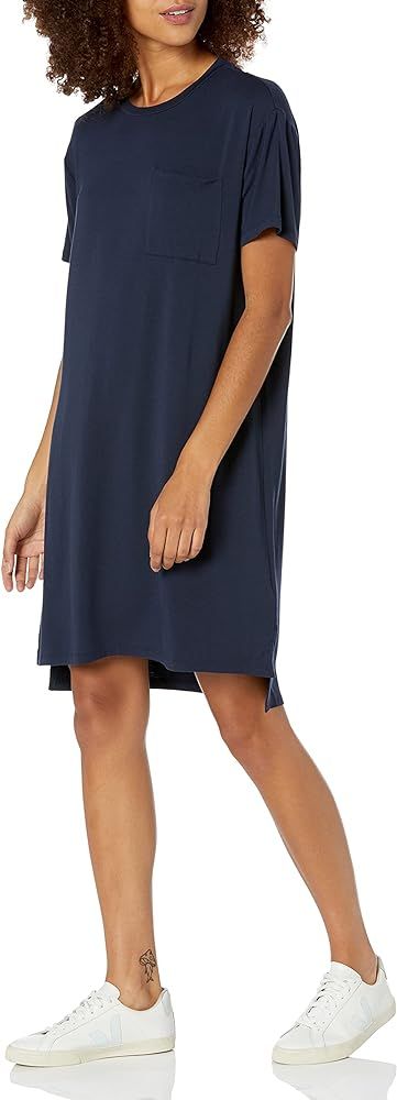 Daily Ritual Women's Jersey Oversized-Fit Short-Sleeve Pocket T-Shirt Dress | Amazon (US)